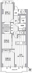 芝園ハイツ1号棟 3LDKの間取図画像