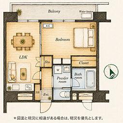 西船橋ファミリーマンション 1LDKの間取図画像