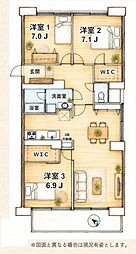 西船橋ハイム3号棟 3LDKの間取図画像