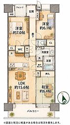 オアセス市川 3LDKの間取図画像
