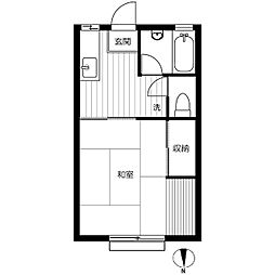 フジハイツ11号館 1Kの間取図画像