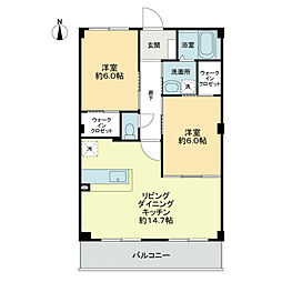 アピオン 2LDKの間取図画像