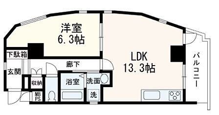 1LDK 間取り