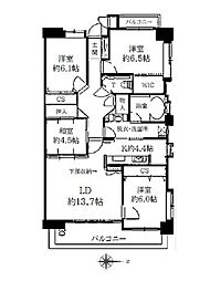 フローレンス城見町グランドアーク 4LDKの間取図画像