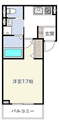INOVE友井I 1Kの間取図画像