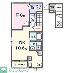 メイポールけやきII 1LDKの間取図画像
