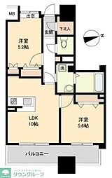 パークフラッツ五橋 2LDKの間取図画像