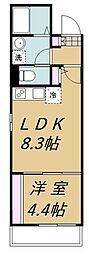 LUMIA中野栄 1LDKの間取図画像