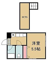 畳屋町ハイツ 1Kの間取図画像