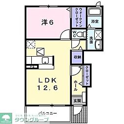 モデッサ雅1 1LDKの間取図画像