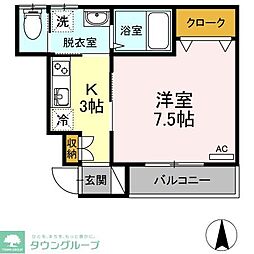AlwaysSunW 1Kの間取図画像