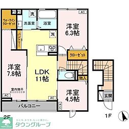 (仮称)KT名取市手倉田 D-ROOM新築工事 3LDKの間取図画像