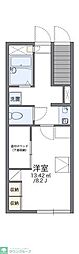 レオパレスレインボーパレス 1Kの間取図画像