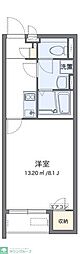 クレイノくまがい2 1Kの間取図画像