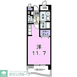 高染9館 ワンルームの間取図画像