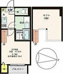 ハーモニーテラス旭丘堤3 1Kの間取図画像
