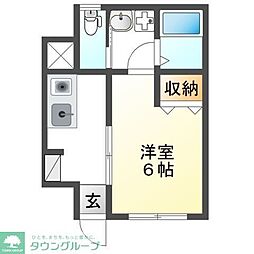 小田原1丁目アパート 1Kの間取図画像