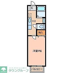 アヴァンセ富沢南六番館 1Kの間取図画像