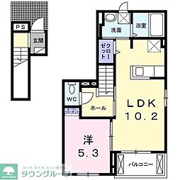 シャトレーハピネス1 1LDKの間取図画像