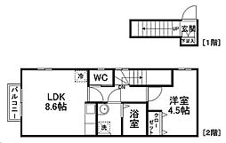 AlbaStyle一本杉 1LDKの間取図画像