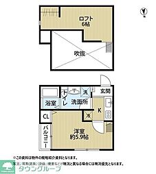 エスパーセK 1Kの間取図画像