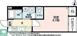 グランイーズ長町 1Kの間取図画像