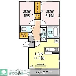 リルインフィニティ 2LDKの間取図画像