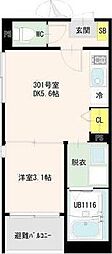 ハーモニーテラス古城 1DKの間取図画像