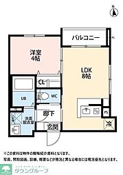 仙台市青葉区小田原5丁目アパート 1LDKの間取図画像