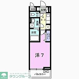 カントリーロード 1Kの間取図画像