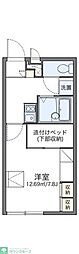 レオパレスライブ若林 1Kの間取図画像