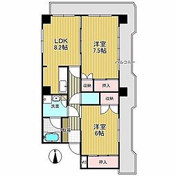 長町南424ビル 2LDKの間取図画像