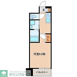 パークス 1Kの間取図画像