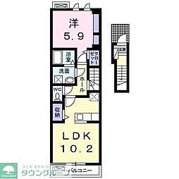 メゾンドエクラ2 1LDKの間取図画像