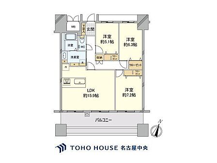 3LDK 間取り