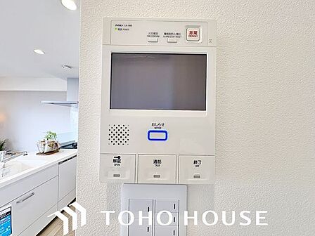 防犯対策にもなるモニター付インターホン設置。