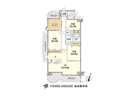 3LDK 間取り