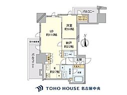 プラウドタワー名駅 1SLDKの間取図画像