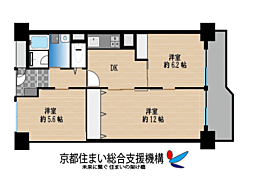 桂川ハイツ2号館 3DKの間取図画像