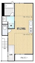 Fornest旭が丘 2DKの間取図画像