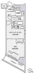 CREST五番町 1DKの間取図画像