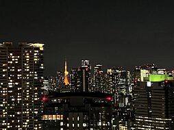 夜間の西向きバルコニーからの眺望です。（眺望は天候による）