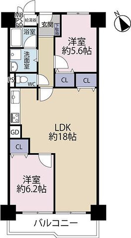 2LDK 間取り