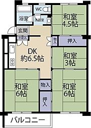 石原住宅C棟 4DKの間取図画像