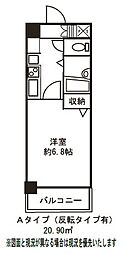ドミール京橋 1Kの間取図画像