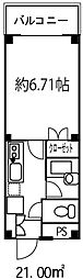 ドミールガーデン戸田公園 1Kの間取図画像