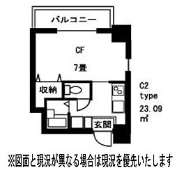 ドミール浦和 1Kの間取図画像