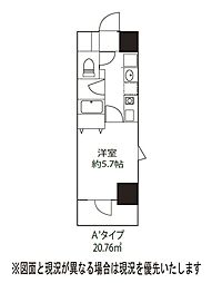 ドミール蓮沼 1Kの間取図画像