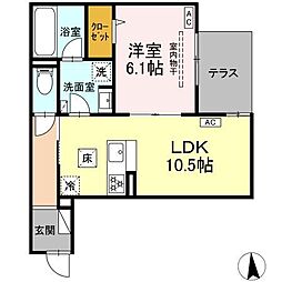 エスペリア栄町0 1LDKの間取図画像