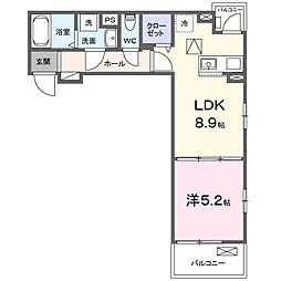 グラース 1LDKの間取図画像